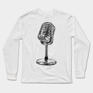 Vintage Microphone Image Long Sleeve T-Shirt